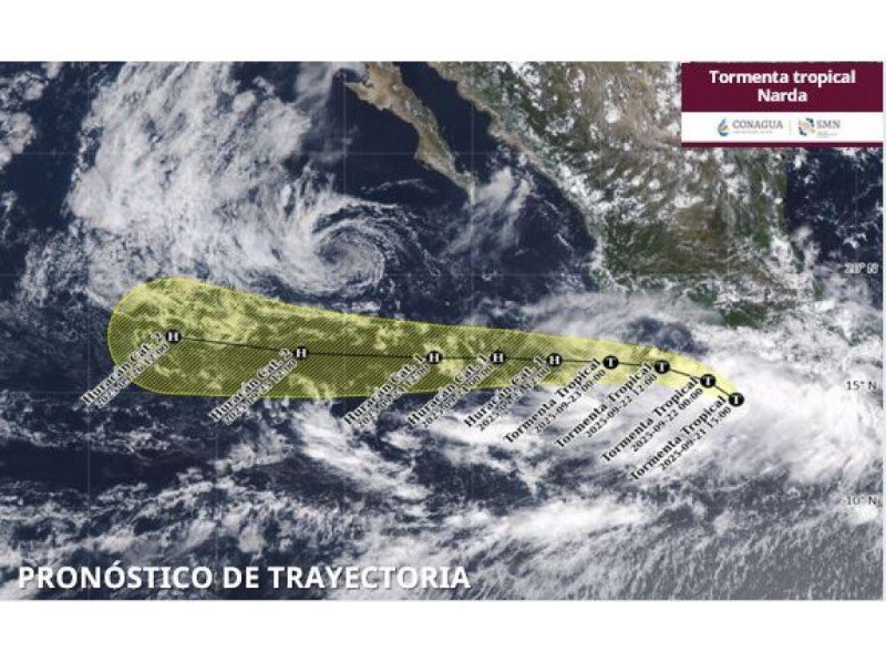 Se forma tormenta tropical Narda entre Guerrero y Michoacán