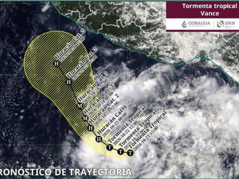 Se forma tormenta tropical “Vance” en el Pacífico; se dirige hacia Colima