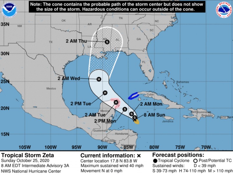 Se forma tormenta tropical Zeta cerca de Cozumel