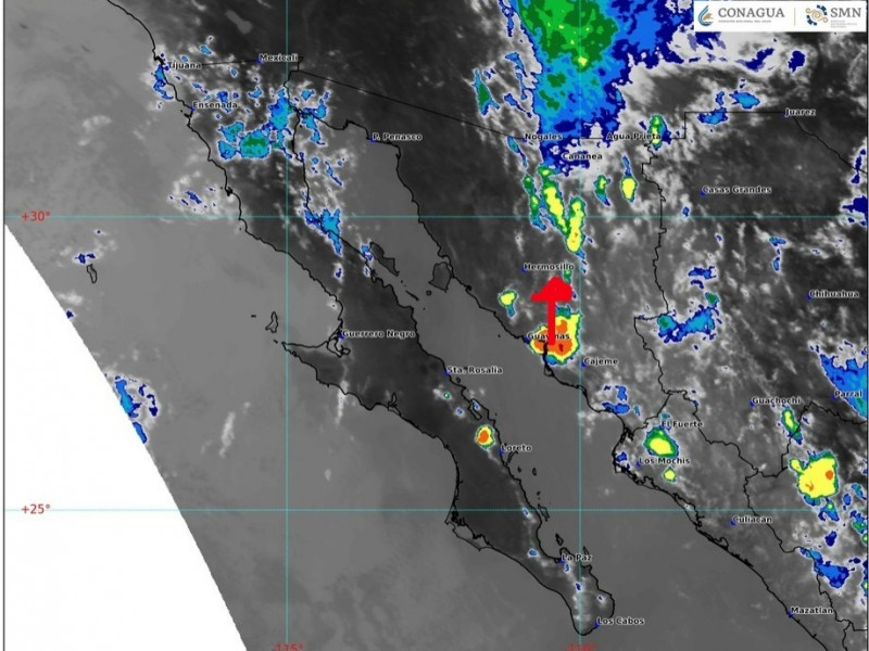 Se forman celdas de tormenta en torno a Guaymas