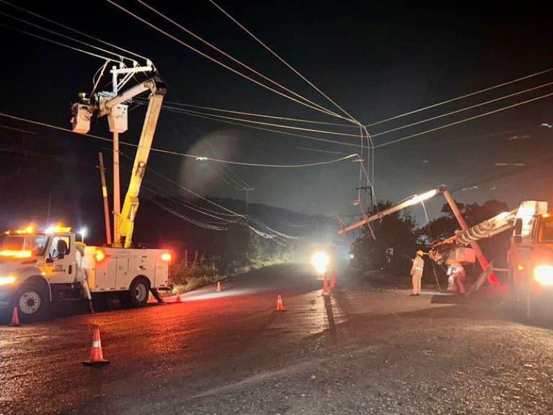 Se ha restablecido la luz en 96% de hogares veracruzanos