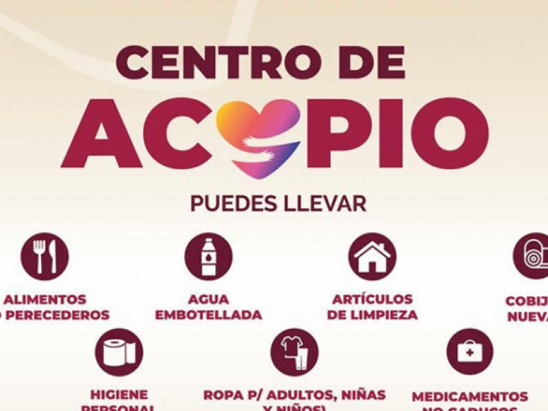 Se habilitan centro de acopio para damnificados