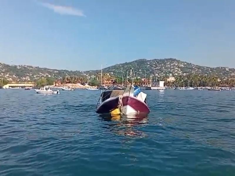 Se hunde una embarcación en la bahía de Zihuatanejo; desconocen motivo