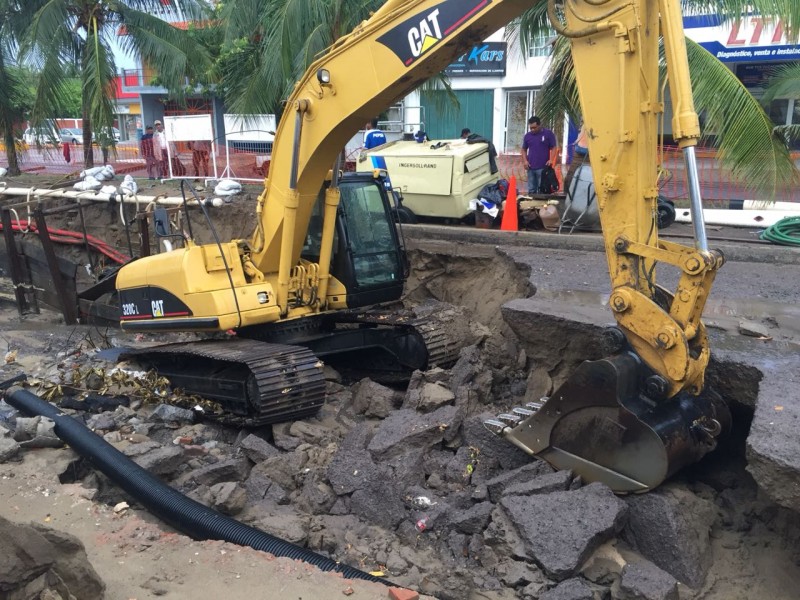 Se hundió obra de Boca del Río