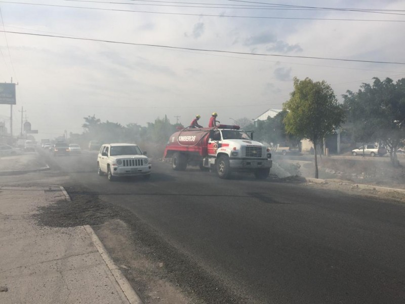 Se incendia dren de Valsequillo, otra vez