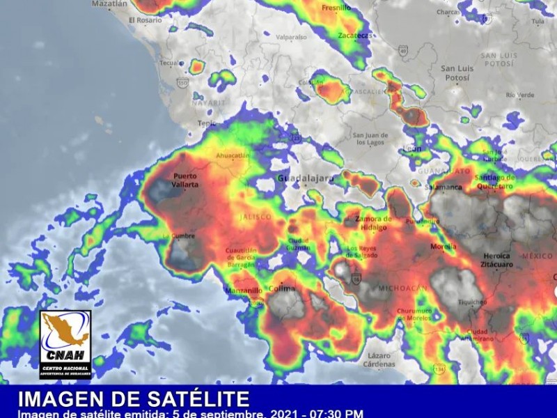 Se intensifican lluvias desde Nayarit hasta Puebla informa CNAH