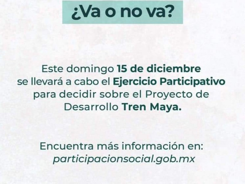 Se llevará a cabo proyecto participativo Tren Maya