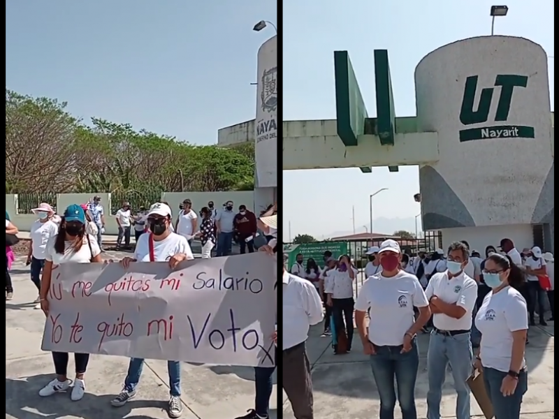 Se manifiestan trabajadores de la UT