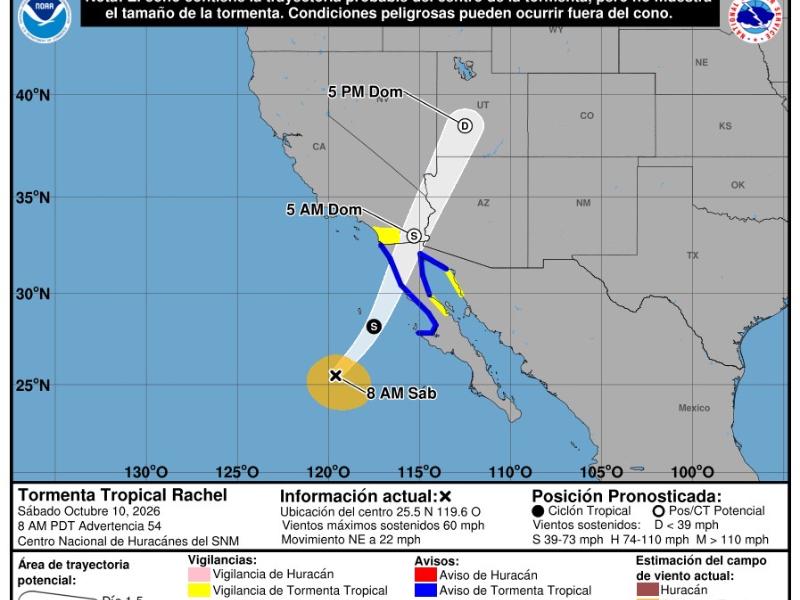 Se mantiene condiciones de tormentas por efectos de “Rachel”