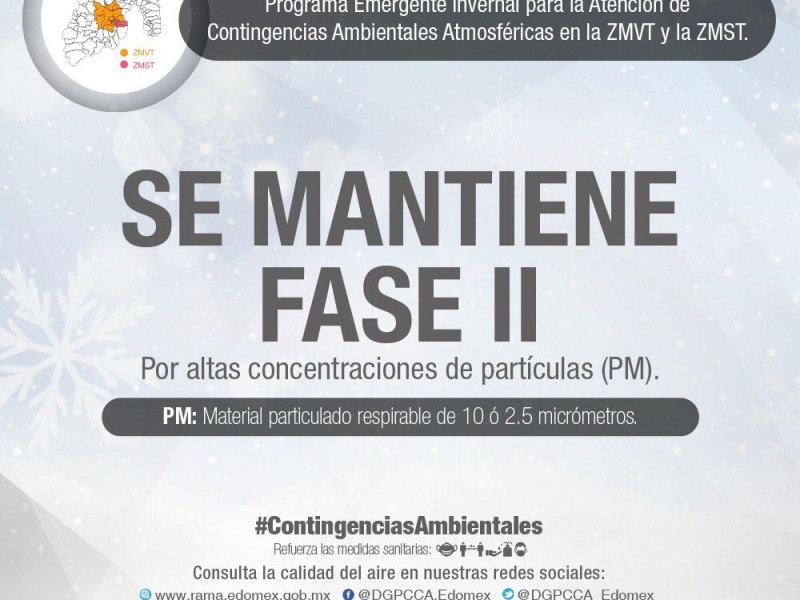 Se mantiene contingencia ambiental fase II