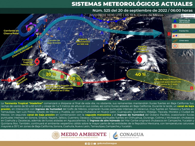 Se mantiene pronóstico de lluvias para Sinaloa