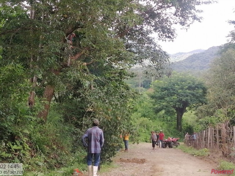 Se organizan campesinos para mantener transitables caminos de la sierra