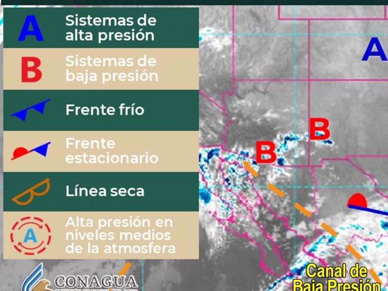 Se presenta canal de baja presión en la región