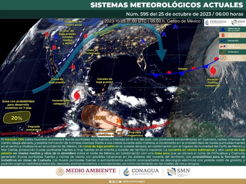 Se preveen lluvias para este miércoles en Oaxaca