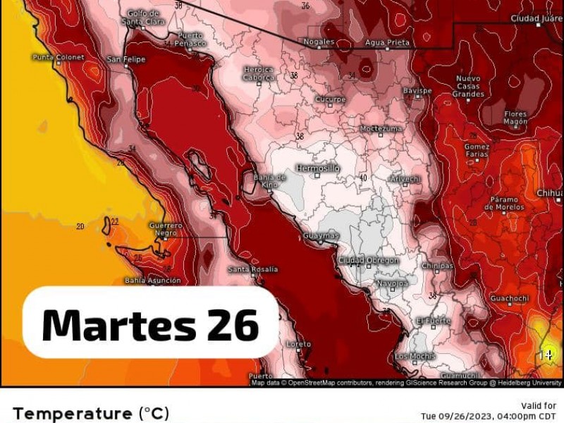 Se pronostican altas temperaturas para Guaymas