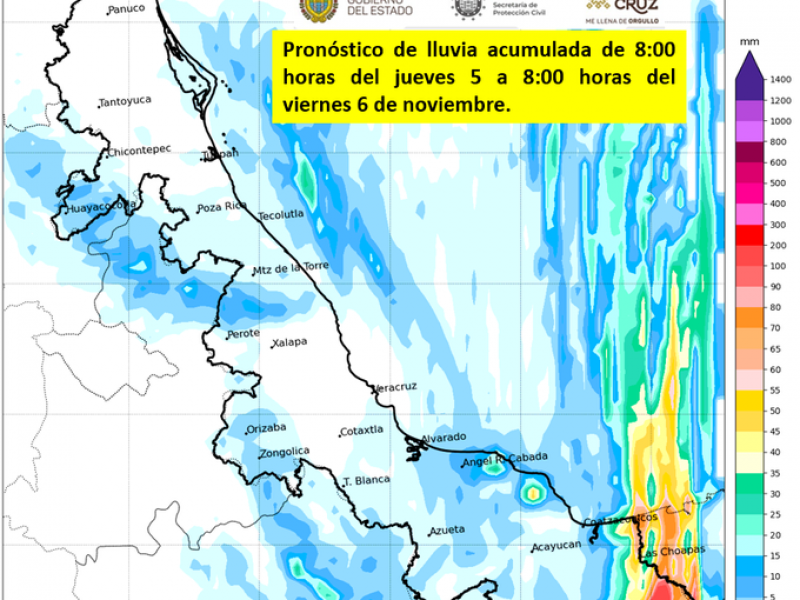 Se pronostican fuertes lluvias para el sur de Veracruz