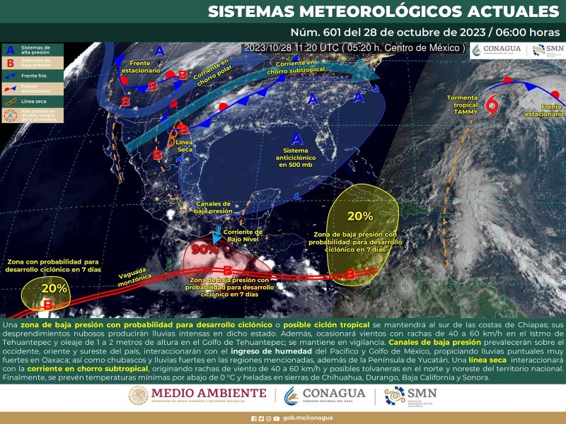 Se pronostican lluvias moderadas en Oaxaca