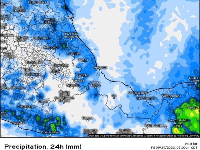 Se pronostican lluvias para la primera semana de octubre