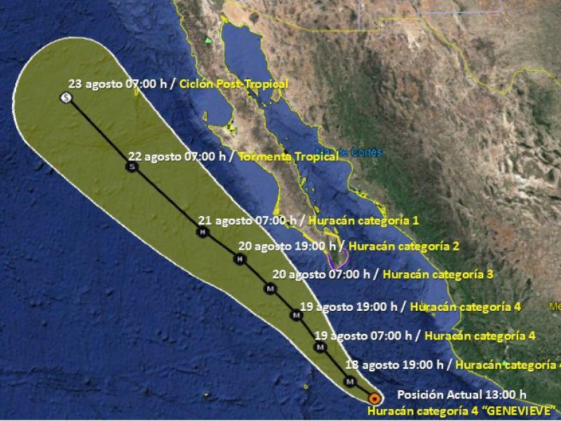 Se pronostican lluvias para Sinaloa como consecuencia de huracán Genevieve