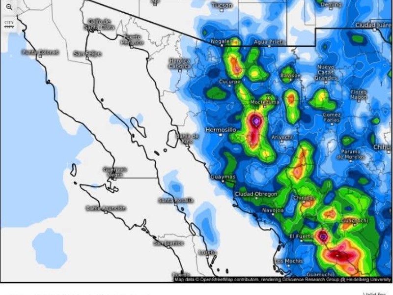 Se pronostican tormentas para la región norte de Sonora