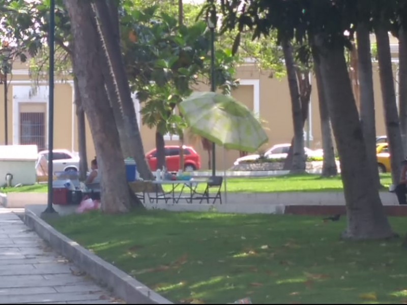 Vecinos se quejan de vendedores en Parque Hidalgo