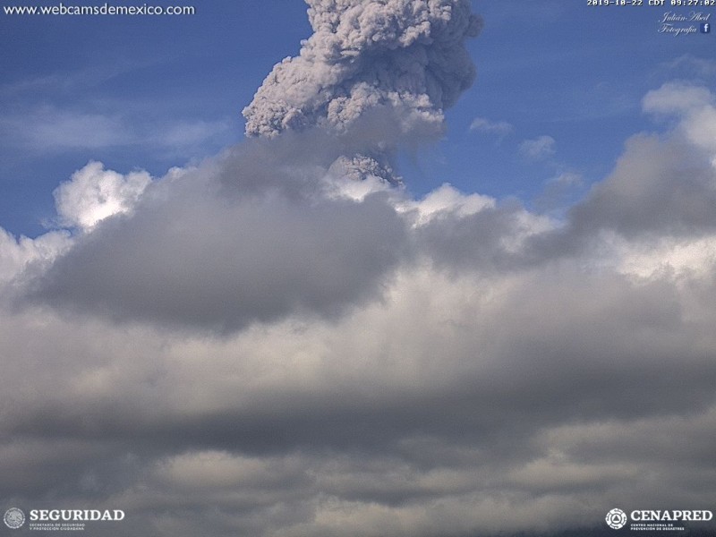 Registra gran actividad el volcán Popocatépetl