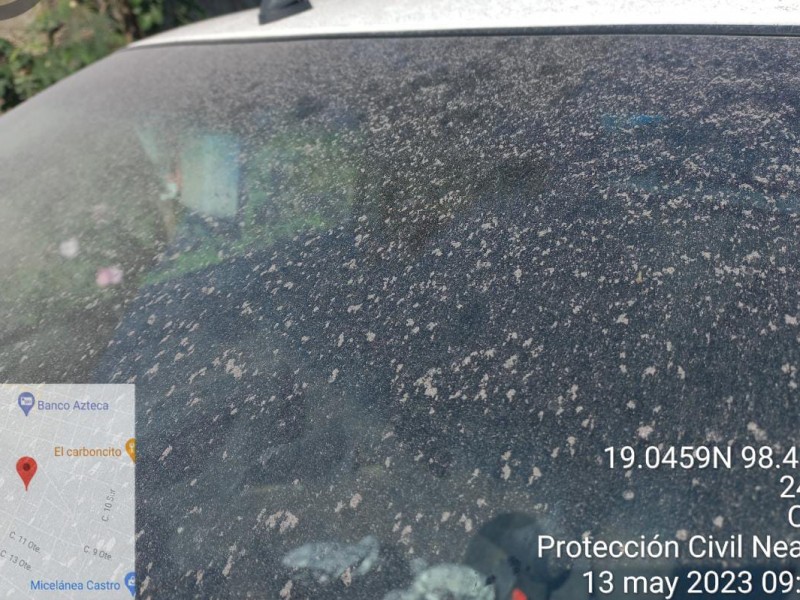 Se registra caída de ceniza en 3 municipios de Puebla