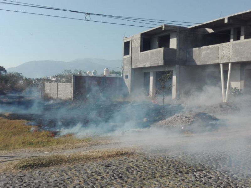 Se registra incendio en la colonia Tulipanes