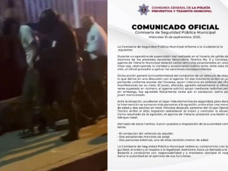 Se registra riña entre estudiantes del Conalep Nogales y policías municipales