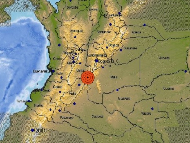 Se registra sismo de 5.2 grados en Colombia