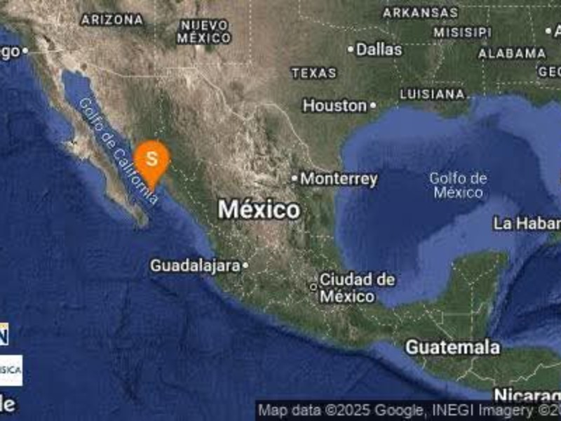 Se registra sismo de magnitud 4.1 al suroeste de Los Mochis