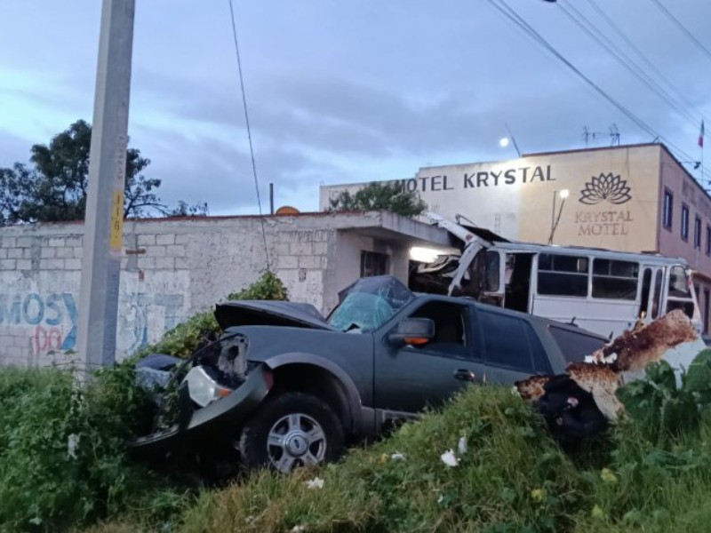 Se registró un fuerte accidente en la Amozoc - Teziutlán