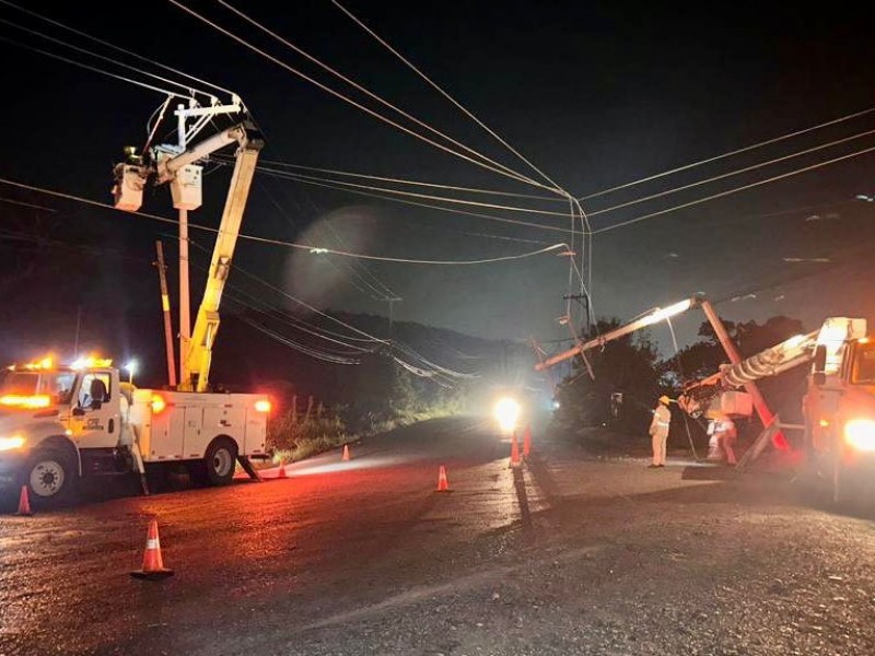 Se restablece en su totalidad el suministro de energía: CFE