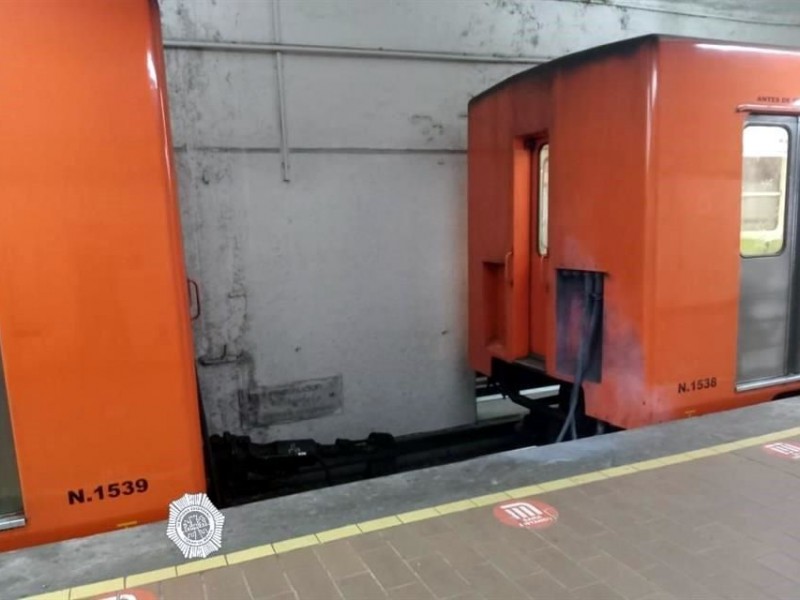 Se separan vagones metro en Polanco