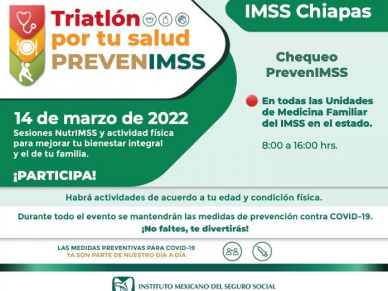 Se suma IMSS Chiapas a Triatlón PrevenIMSS