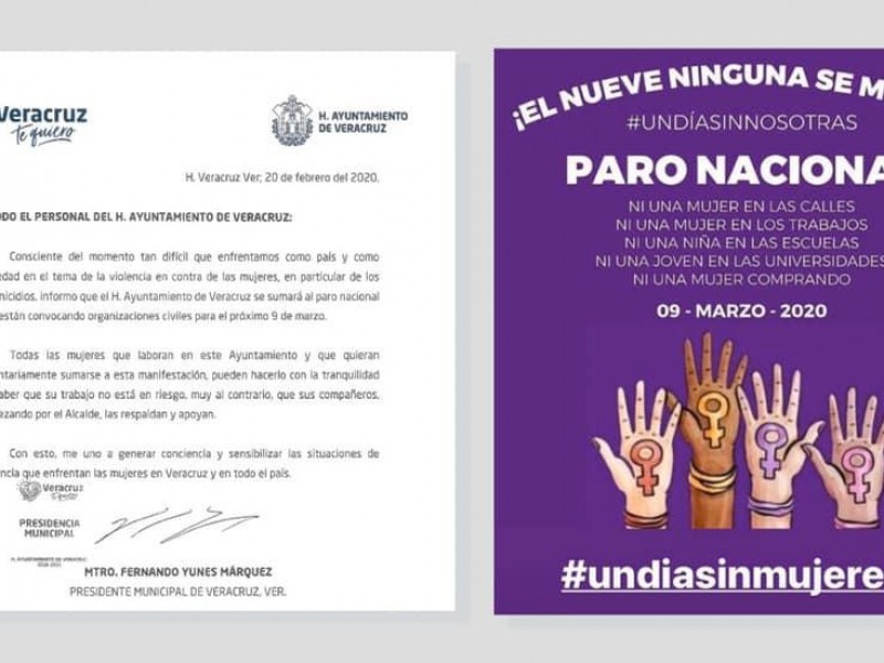 Se suman instituciones a paro nacional #UnDíaSinNosotras