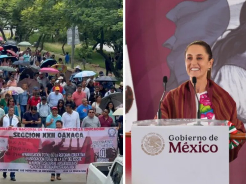 Sección 22 anuncia movilización durante visita presidencial en Oaxaca