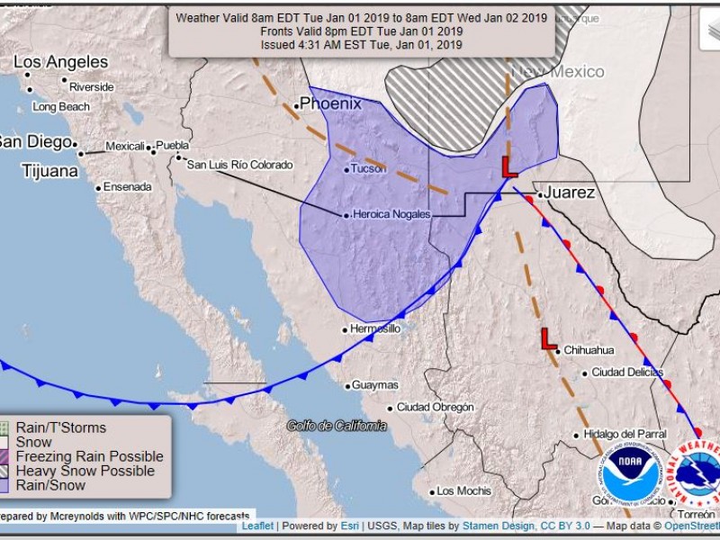 Seguirán bajas temperaturas en Sonora