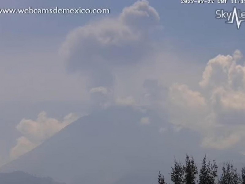 Semáforo amarillo Fase dos volcán Popocatépetl