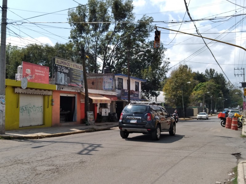 Semáforos en el abandono en Tenancingo