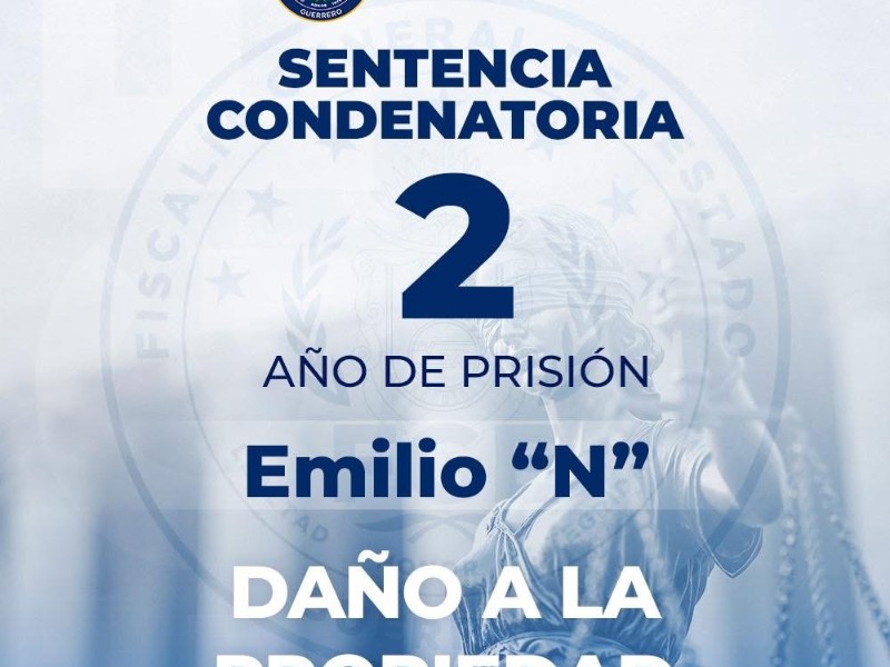 Sentencia a prisión por daño a la propiedad en Zihuatanejo