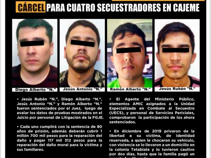 Sentencian a secuestradores en Cajeme