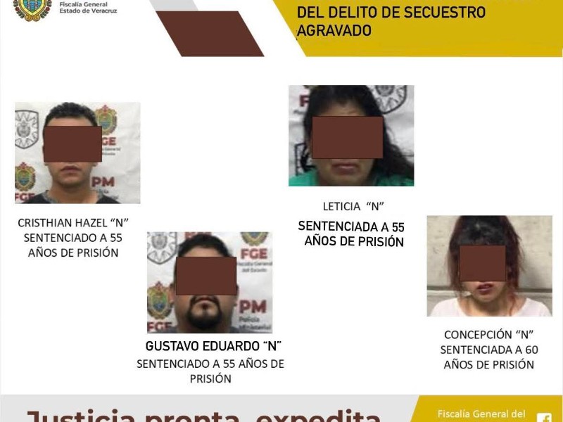 Sentencian con 60 años a banda de secuestradores en Veracruz