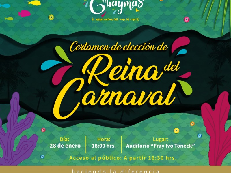 Será este sábado certamen de elección de la Reina del Carnaval Guaymas 2023