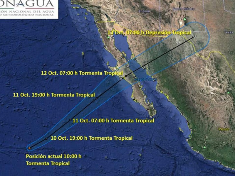 Sergio tocará tierra como Tormenta Tropical Mulegé BCS