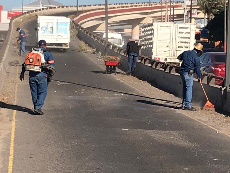 Servicios Públicos hace limpieza en puentes viales