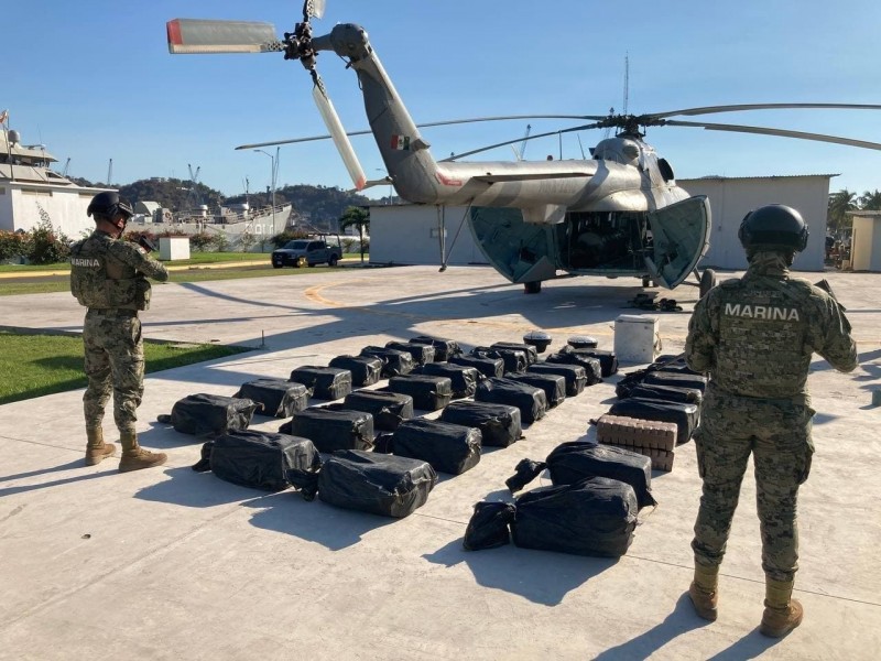 Sexta Región Naval de Manzanillo asegura 731.2 kilogramos de cocaína