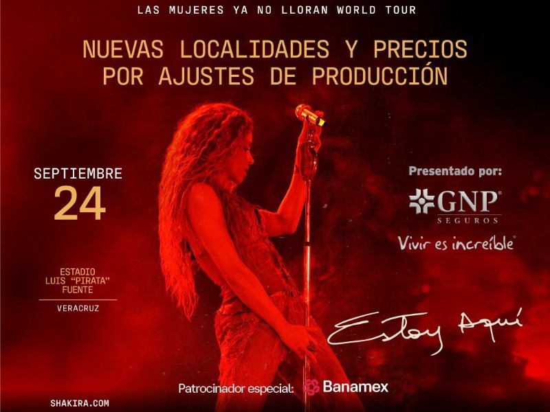 Shakira llega a Veracruz con un espectáculo histórico e inolvidable