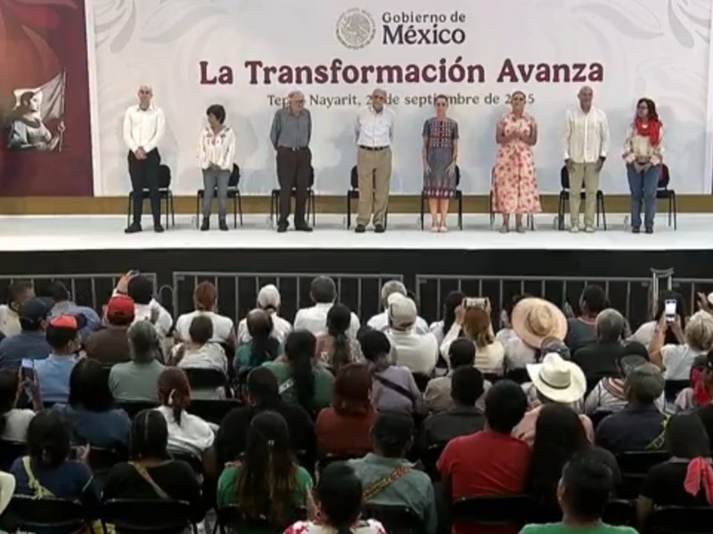 Sheinbaum rinde informe en Tepic: salario, apoyos y obras en Nayarit