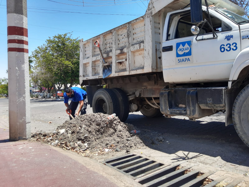 SIAPA continúa programa de mantenimiento previo al temporal de lluvias.